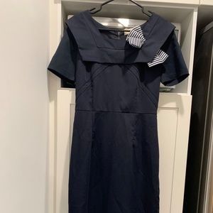 Tatyana Bettie Page Marine Vintage Dress Navy